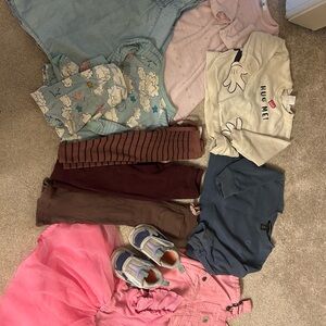 Girls Mixed Clothing Lot with Pink Tulle Skirt & Graphic Tee